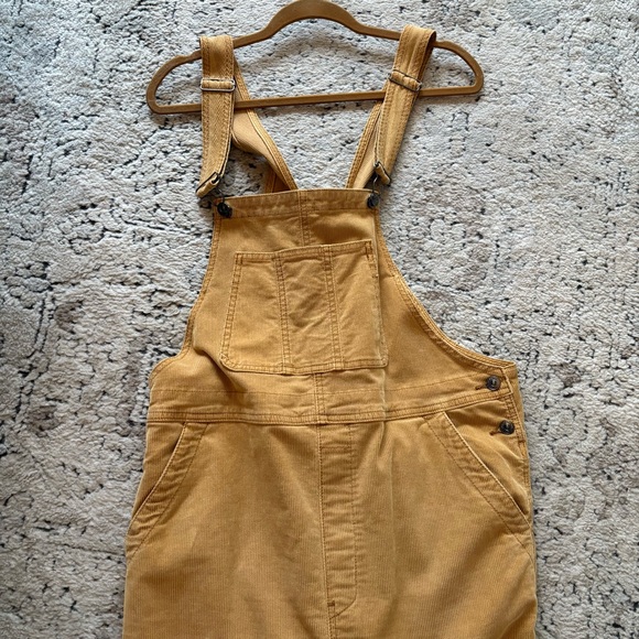 Free People like-new tan/yellow Corduroy skirtall Dress - Picture 13 of 15